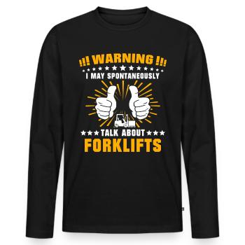 Forklift Forklift Driver Forklift - Men's Premium Organic Long Sleeve Shirt - black - Front - Nico (187cm)