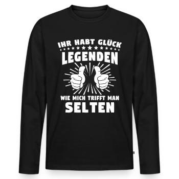 Legende Legenden - Männer Premium Bio Langarmshirt - Schwarz - Vorne - Nico (187cm)