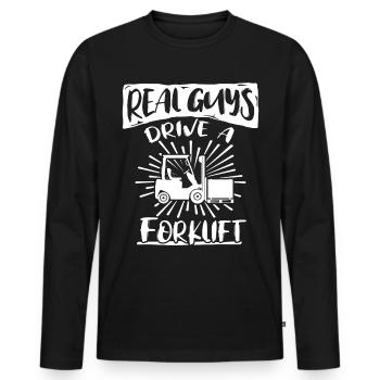 Staplerfahrer Stapler Gabelstapler - Männer Premium Bio Langarmshirt - Schwarz - Vorne - Nico (187cm)