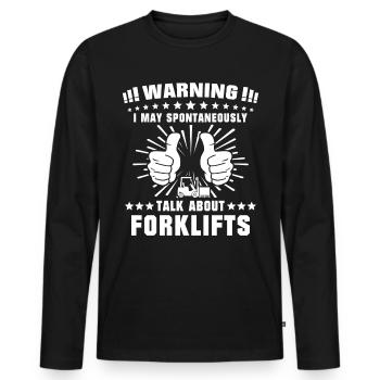 Stapler Staplerfahrer - Männer Premium Bio Langarmshirt - Schwarz - Vorne - Nico (187cm)