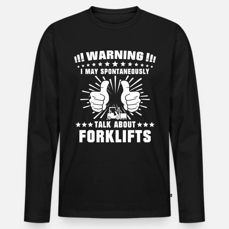Stapler Staplerfahrer - Männer Premium Bio Langarmshirt - Schwarz