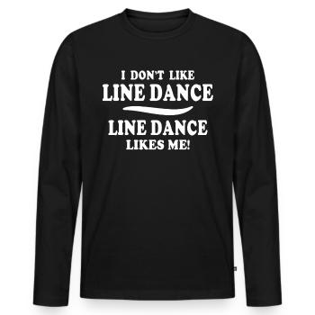 Line Dancing - Männer Premium Bio Langarmshirt - Schwarz - Vorne - Nico (187cm)