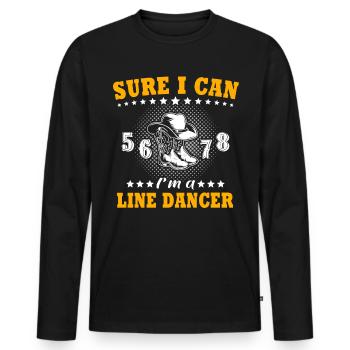 Line Dance Line Dancing - Männer Premium Bio Langarmshirt - Schwarz - Vorne - Nico (187cm)
