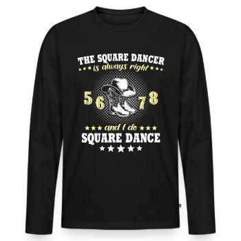 Line Dance Line Dancing - Männer Premium Bio Langarmshirt - Schwarz - Vorne - Nico (187cm)