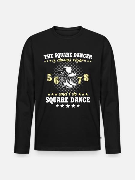 Line Dance Line Dancing - Männer Premium Bio Langarmshirt - Schwarz