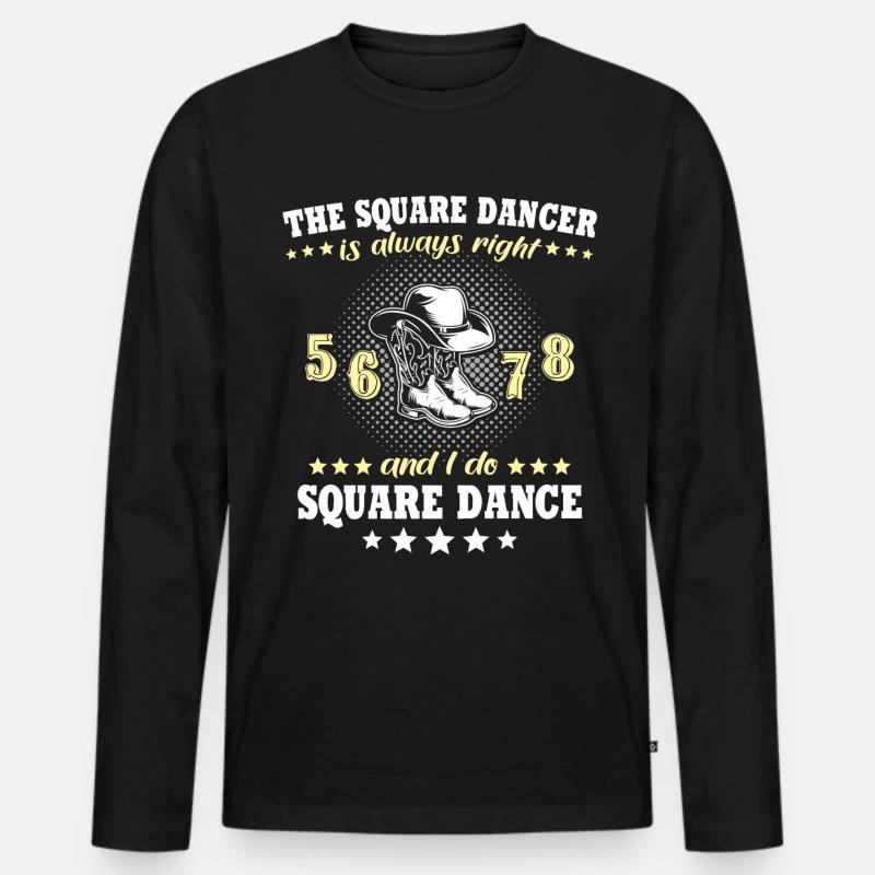 Line Dance Line Dancing - Männer Premium Bio Langarmshirt - Schwarz