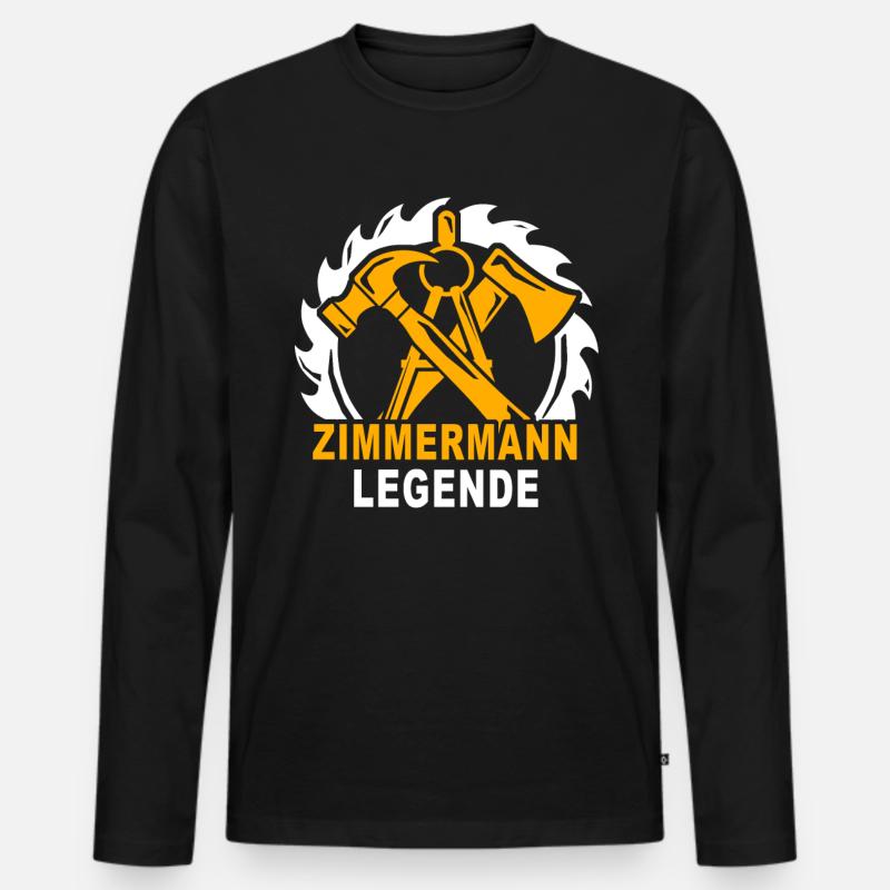 Zimmermann Zimmerer Zimmerleute - Männer Premium Bio Langarmshirt - Schwarz