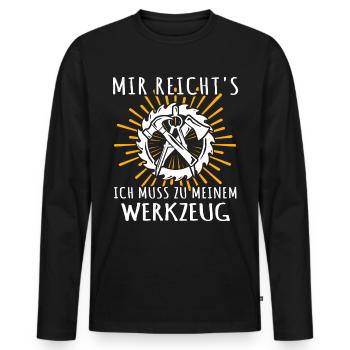 Zimmermann Zimmerer Zimmerleute - Männer Premium Bio Langarmshirt - Schwarz - Vorne - Nico (187cm)
