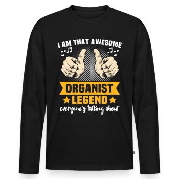 Organist Orgelspieler - Männer Premium Bio Langarmshirt - Schwarz - Vorne - Nico (187cm)