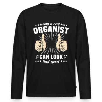 Orgelspieler Orgel Organist - Männer Premium Bio Langarmshirt - Schwarz - Vorne - Nico (187cm)