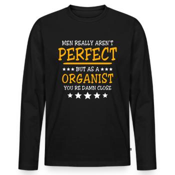 Organ player Organ Organist - Men's Premium Organic Long Sleeve Shirt - black - Front - Nico (187cm)