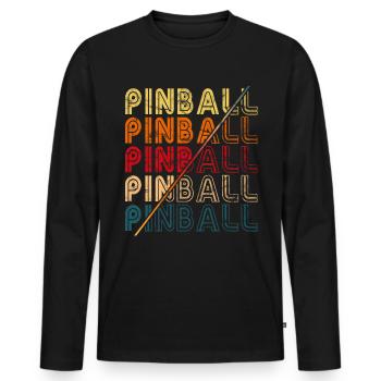 Pub Sports Flipperautomat - Retro-Flipperspiel - Männer Premium Bio Langarmshirt - Schwarz - Vorne - Nico (187cm)