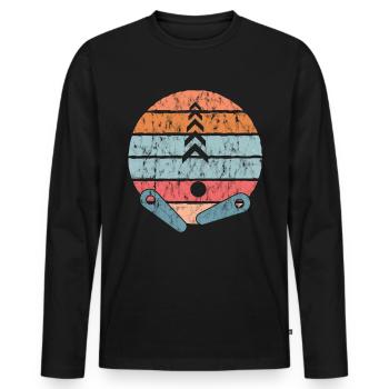 Flipper classique vintage - Rétro - T-shirt manches longues Premium bio Homme - noir - Devant - Nico (187cm)