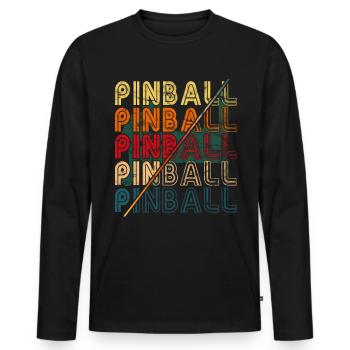 Pub Sports Flipperautomat - Retro-Flipperspiel - Männer Premium Bio Langarmshirt - Schwarz - Vorne - Nico (187cm)