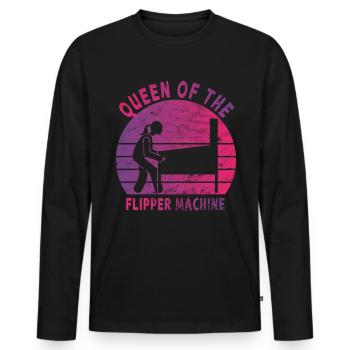 Pub Sports Flipperautomat - Retro-Flipperspiel - Männer Premium Bio Langarmshirt - Schwarz - Vorne - Nico (187cm)