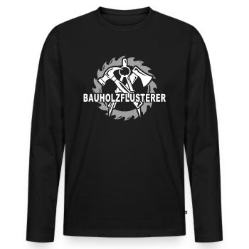 Zimmermann Zimmerer - Männer Premium Bio Langarmshirt - Schwarz - Vorne - Nico (187cm)