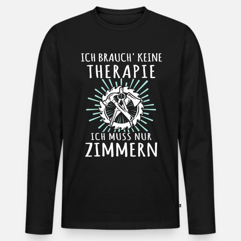Zimmermann Zimmerer - Männer Premium Bio Langarmshirt - Schwarz