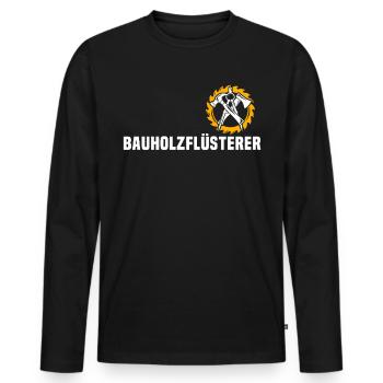 Zimmermann Zimmerer - Männer Premium Bio Langarmshirt - Schwarz - Vorne - Nico (187cm)