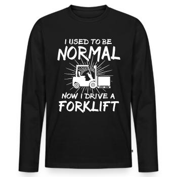 Forklift Driver Forklift Warehouse Forklift - Men's Premium Organic Long Sleeve Shirt - black - Front - Nico (187cm)
