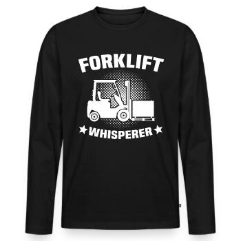 Forklift Driver Forklift Warehouse Forklift - Men's Premium Organic Long Sleeve Shirt - black - Front - Nico (187cm)