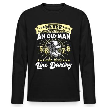 Homme de danse en ligne sous-estimé - T-shirt manches longues Premium bio Homme - noir - Devant - Nico (187cm)