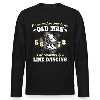 Homme de danse en ligne sous-estimé - T-shirt manches longues Premium bio Homme - noir - Devant - Nico (187cm)