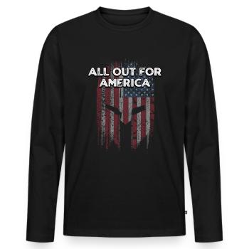 All Out for America 4th of July Independence - T-shirt manches longues Premium bio Homme - noir - Devant - Nico (187cm)
