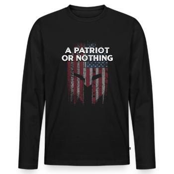 A Patriot or Nothing Patriotic 4th of July - Men's Premium Organic Long Sleeve Shirt - black - Front - Nico (187cm)