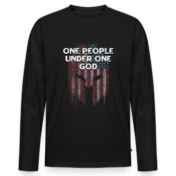 Un seul peuple sous un seul Dieu patriotique américain - T-shirt manches longues Premium bio Homme - noir - Devant - Nico (187cm)
