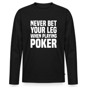 Bein Amputation Prothese Rollstuhl - Männer Premium Bio Langarmshirt - Schwarz - Vorne - Nico (187cm)