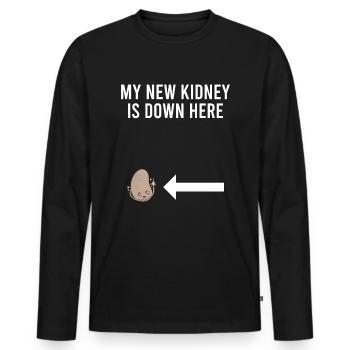 Neue Niere Transplantation Dialyse - Männer Premium Bio Langarmshirt - Schwarz - Vorne - Nico (187cm)