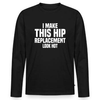 New hip hip surgery joint - Men's Premium Organic Long Sleeve Shirt - black - Front - Nico (187cm)