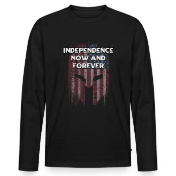 L’indépendance maintenant et pour toujours 4 juillet américain - T-shirt manches longues Premium bio Homme - noir - Devant - Nico (187cm)
