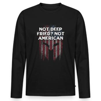 Nicht frittiert nicht amerikanisch lustig 4. Juli - Männer Premium Bio Langarmshirt - Schwarz - Vorne - Nico (187cm)