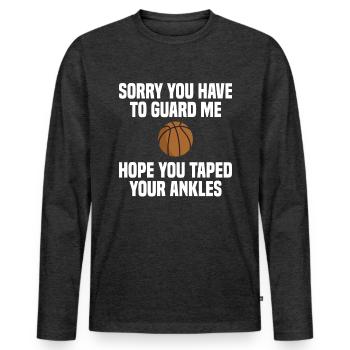 Basketball Tall Player Sports - Men's Premium Organic Long Sleeve Shirt - heather anthracite - Front - Nico (187cm)