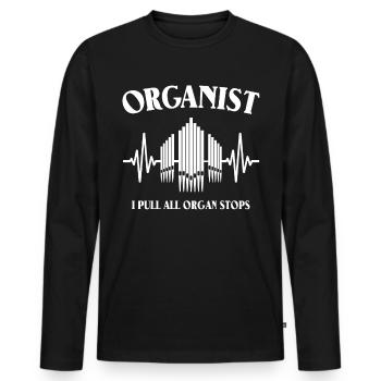 Orgues Organistes - T-shirt manches longues Premium bio Homme - noir - Devant - Nico (187cm)