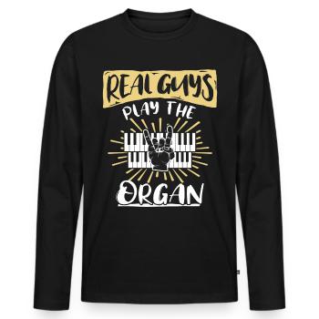 Orgues Organistes - T-shirt manches longues Premium bio Homme - noir - Devant - Nico (187cm)
