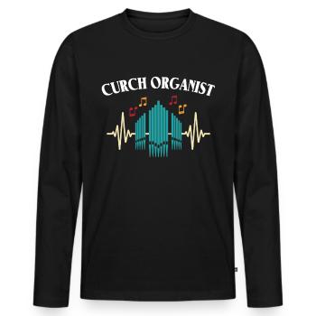 Orgues Organistes - T-shirt manches longues Premium bio Homme - noir - Devant - Nico (187cm)