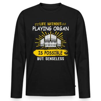 Orgues Organistes - T-shirt manches longues Premium bio Homme - noir - Devant - Nico (187cm)