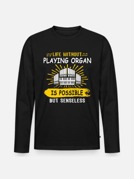 Orgues Organistes - T-shirt manches longues Premium bio Homme - noir