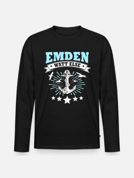 Emden Sayings Emdener Spruch - Men's Premium Organic Long Sleeve Shirt - black
