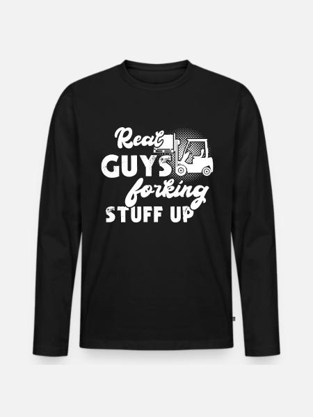 Gabelstapler Stapler Staplerfahrer - Männer Premium Bio Langarmshirt - Schwarz