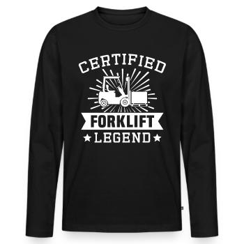 Forklift Forklift Forklift Driver - Men's Premium Organic Long Sleeve Shirt - black - Front - Nico (187cm)