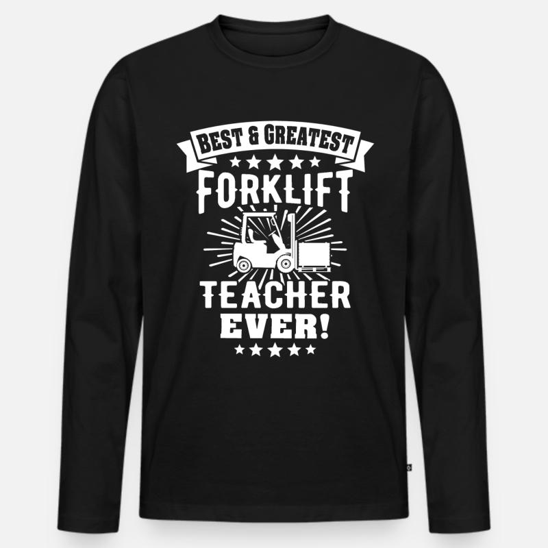 Gabelstapler Stapler Staplerfahrer - Männer Premium Bio Langarmshirt - Schwarz