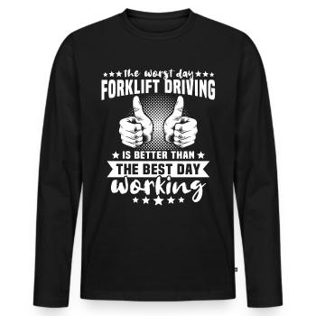 Forklift Forklift Forklift Driver - Men's Premium Organic Long Sleeve Shirt - black - Front - Nico (187cm)
