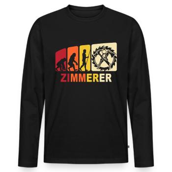 Zimmerer Evolution Zimmerleute - Männer Premium Bio Langarmshirt - Schwarz - Vorne - Nico (187cm)