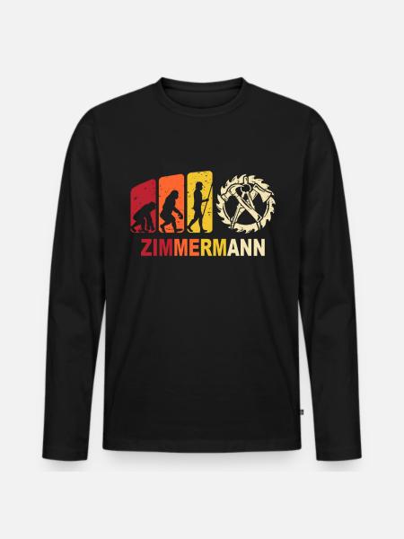Zimmerer Evolution Zimmerleute - Männer Premium Bio Langarmshirt - Schwarz