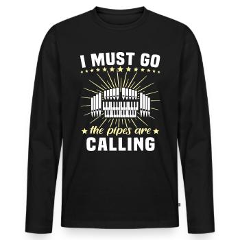 Kirchenorganist Organist Orgelspieler - Männer Premium Bio Langarmshirt - Schwarz - Vorne - Nico (187cm)