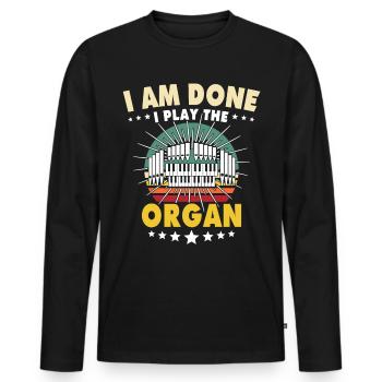 Kirchenorganist Organist Orgelspieler - Männer Premium Bio Langarmshirt - Schwarz - Vorne - Nico (187cm)