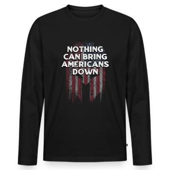 Rien ne peut faire tomber les Américains patriotiques des États-Unis - T-shirt manches longues Premium bio Homme - noir - Devant - Nico (187cm)